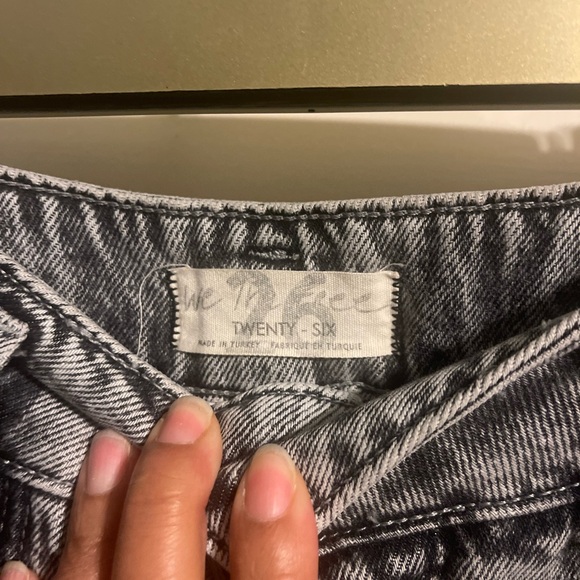 Free People Gray Black Acid Wash Denim Midi Skirt - Picture 10 of 10